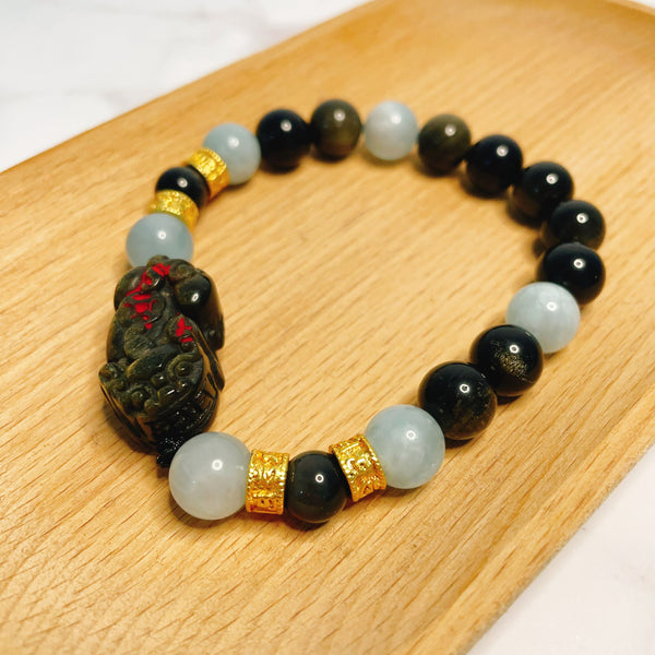 Obsidian Pixiu Bracelet